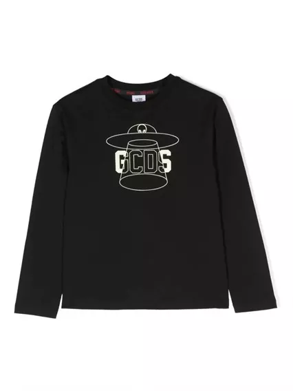 GCDS KIDS long sleeve t-shirt - COD. DPO000LAA23 60100 NERO/BLACK GCDS KIDS long sleeve t-shirt - COD. DPO000LAA23 60100 NERO/BLACK