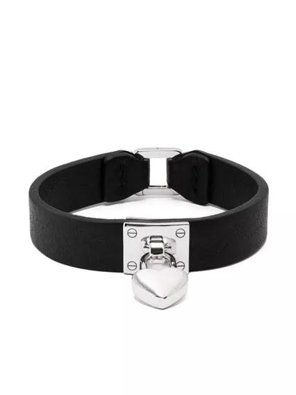 AMBUSH heart leather bracelet - COD. BWOA045F23BRA001 7200 SILVER NO CO AMBUSH heart leather bracelet - COD. BWOA045F23BRA001 7200 SILVER NO CO