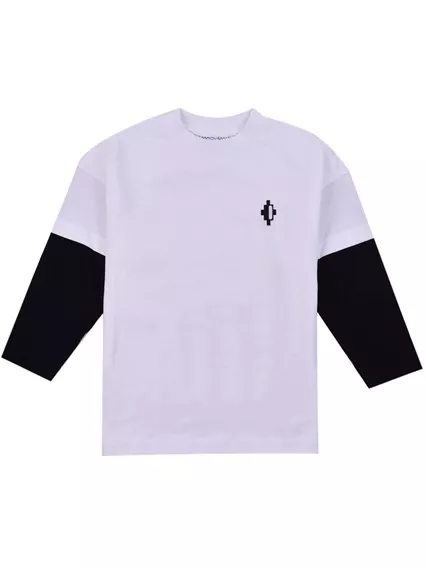 MARCELO BURLON COUNTY OF MILAN KIDS county cube dbl sleeves tee - COD. CBAB00AF23JER001 0137 WHITE PU MARCELO BURLON COUNTY OF MILAN KIDS county cube dbl sleeves tee - COD. CBAB00AF23JER001 0137 WHITE PU