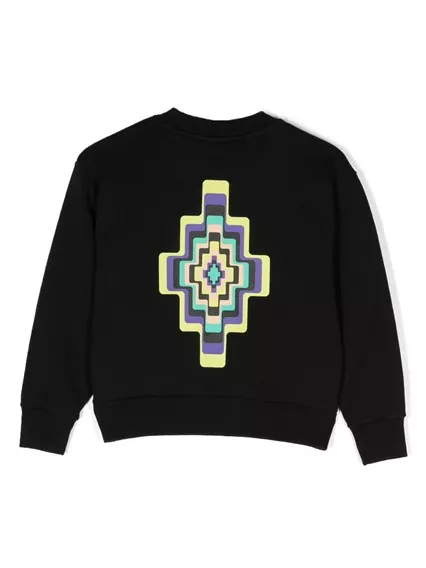 MARCELO BURLON COUNTY OF MILAN KIDS optical cross regular crew - COD. CBBA001F23FLE008 1014 BLACK LI MARCELO BURLON COUNTY OF MILAN KIDS optical cross regular crew - COD. CBBA001F23FLE008 1014 BLACK LI