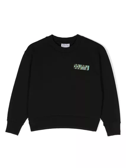 MARCELO BURLON COUNTY OF MILAN KIDS optical cross regular crew - COD. CBBA001F23FLE008 1014 BLACK LI MARCELO BURLON COUNTY OF MILAN KIDS optical cross regular crew - COD. CBBA001F23FLE008 1014 BLACK LI