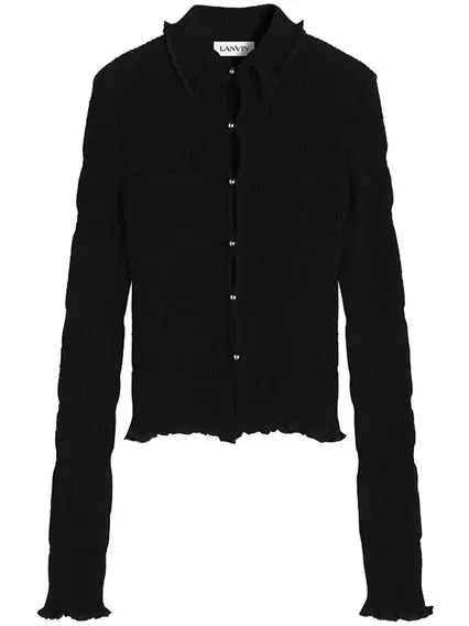 LANVIN CARDIGAN CÔTELÉ - COD. RW CA0031 K055 P25 10 BLACK LANVIN CARDIGAN CÔTELÉ - COD. RW CA0031 K055 P25 10 BLACK