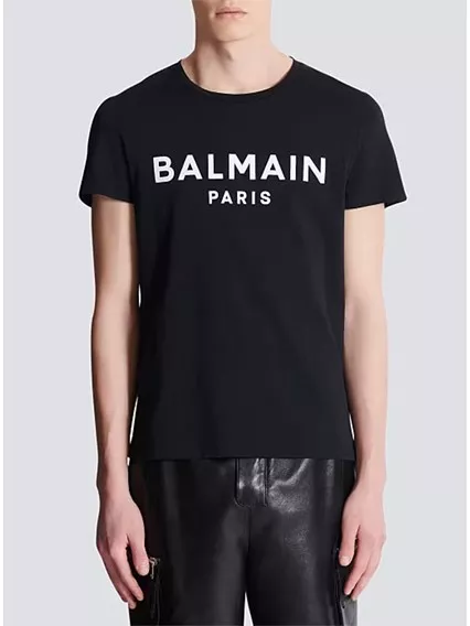 BALMAIN PARIS LOOSE SS T-SHIRT - COD. FH1EG000 BB73 EAB NOIR BLANC BALMAIN PARIS LOOSE SS T-SHIRT - COD. FH1EG000 BB73 EAB NOIR BLANC