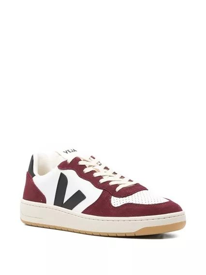 VEJA V-10 LEATHER - COD. VI0220864B BLACK WHITE AMARANTE VEJA V-10 LEATHER - COD. VI0220864B BLACK WHITE AMARANTE