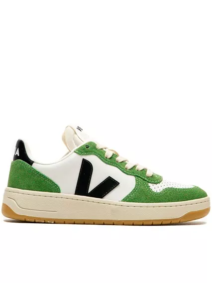 VEJA V-10 LEATHER - COD. VI0220866B WHITE BLACK KIWI VEJA V-10 LEATHER - COD. VI0220866B WHITE BLACK KIWI