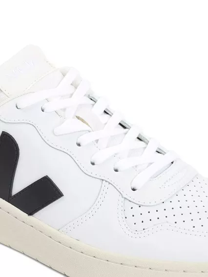 VEJA V-10 LEATHER - COD. VI0220738A EXTRA WHITE BLACK VEJA V-10 LEATHER - COD. VI0220738A EXTRA WHITE BLACK