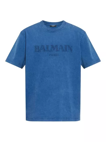 BALMAIN PARIS LOOSE SS T-SHIRT - COD. FH1EG000 BC72 SOS BLEU BLEU BALMAIN PARIS LOOSE SS T-SHIRT - COD. FH1EG000 BC72 SOS BLEU BLEU