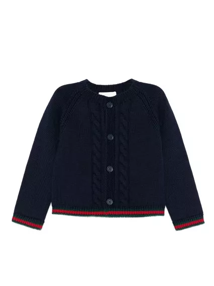GUCCI KIDS cardigan - COD. 823227 XKEWP 4180 OLTREMARE GREEN RED GUCCI KIDS cardigan - COD. 823227 XKEWP 4180 OLTREMARE GREEN RED