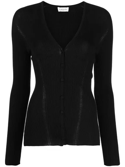 LANVIN ENGINEERED CARDIGAN - COD. RW CA0001 K004 P23 BLACK 10 LANVIN ENGINEERED CARDIGAN - COD. RW CA0001 K004 P23 BLACK 10