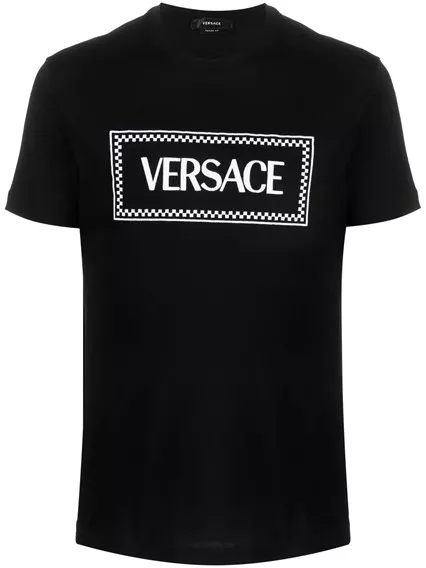 VERSACE T-shirt 90s Vintage Logo - COD. 1011694 1A08584 1B000 NERO VERSACE T-shirt 90s Vintage Logo - COD. 1011694 1A08584 1B000 NERO