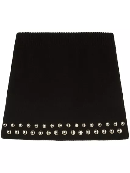 ALANUI LOVE AND STUDS MINI SKIRT - COD. LWHL027E24KNI001 1072 BLACK ALANUI LOVE AND STUDS MINI SKIRT - COD. LWHL027E24KNI001 1072 BLACK