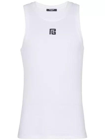 BALMAIN PARIS canotta - COD. EH1EB003 BC87 GAB BLANC NOIR BALMAIN PARIS canotta - COD. EH1EB003 BC87 GAB BLANC NOIR