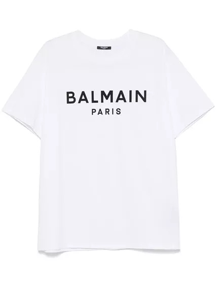 BALMAIN PARIS T-shirt - COD. EH1EG010 BB73 GAB BLANC NOIR BALMAIN PARIS T-shirt - COD. EH1EG010 BB73 GAB BLANC NOIR