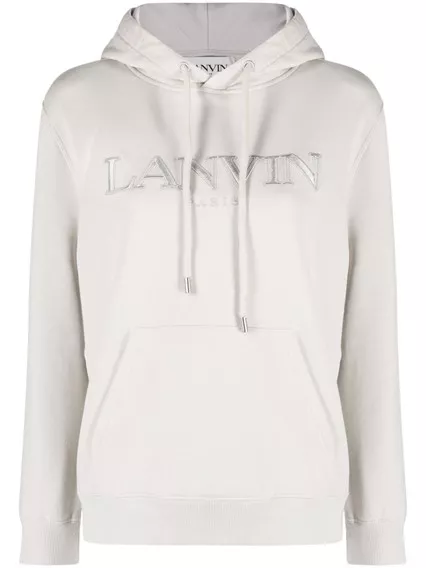 LANVIN EMBROIDERED LANVIN REGULAR FIT HOODIE - COD. RW HO0003 J210 A23 04 MASTIC LANVIN EMBROIDERED LANVIN REGULAR FIT HOODIE - COD. RW HO0003 J210 A23 04 MASTIC