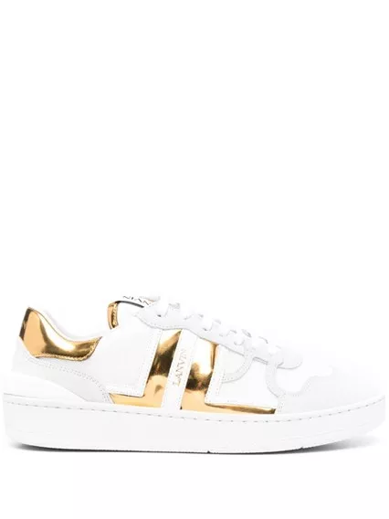 LANVIN clay low top sneakers - COD. FW SKDK00 GLOS A23 00M1 WHITE/GOLD LANVIN clay low top sneakers - COD. FW SKDK00 GLOS A23 00M1 WHITE/GOLD