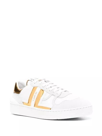 LANVIN clay low top sneakers - COD. FW SKDK00 GLOS A23 00M1 WHITE/GOLD LANVIN clay low top sneakers - COD. FW SKDK00 GLOS A23 00M1 WHITE/GOLD
