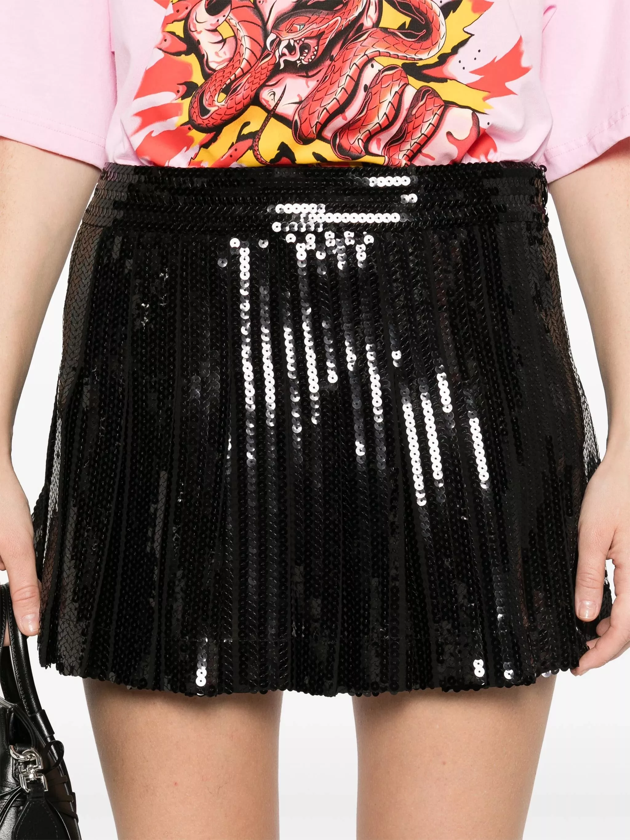 ワンピース PAROSH Women Mid Skirts SOIREE D731352013 Black LISETTE SKIRT - NOIR [MODPARADE X Q2HAN] | Modparade