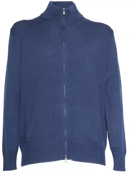 BALLANTYNE T NECK ZIPPED CARDIGAN - COD. B2K036 7W071 13777 NAVY BALLANTYNE T NECK ZIPPED CARDIGAN - COD. B2K036 7W071 13777 NAVY