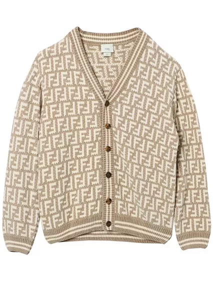 FENDI KIDS CHENILLE CARDIGAN - COD. JUG179 AMHA F1QF3 DESERT SAND E GESSO FENDI KIDS CHENILLE CARDIGAN - COD. JUG179 AMHA F1QF3 DESERT SAND E GESSO